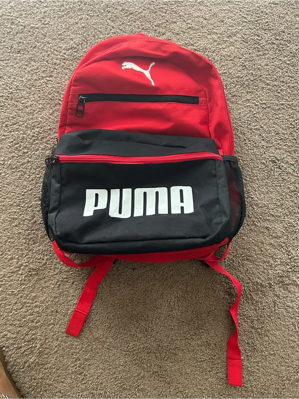 Puma Red and Black Logo Backpack